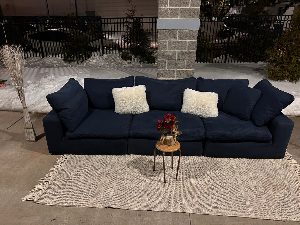 Dream Navy 131'' 3 Piece Modular Sofa with 2 Corners, 1 Armless Chair
