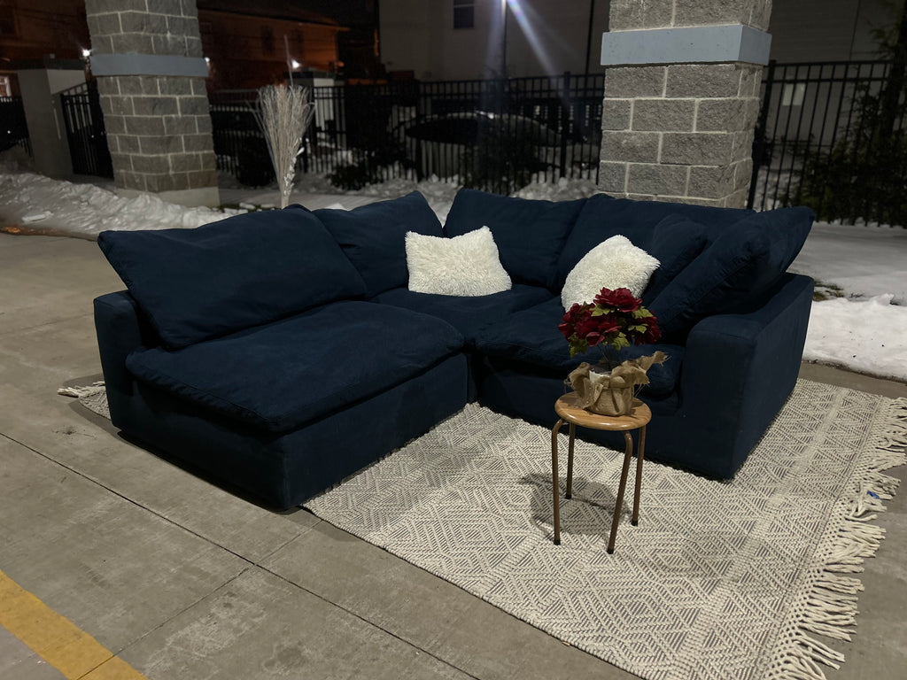 Dream Navy 131'' 3 Piece Modular Sofa with 2 Corners, 1 Armless Chair