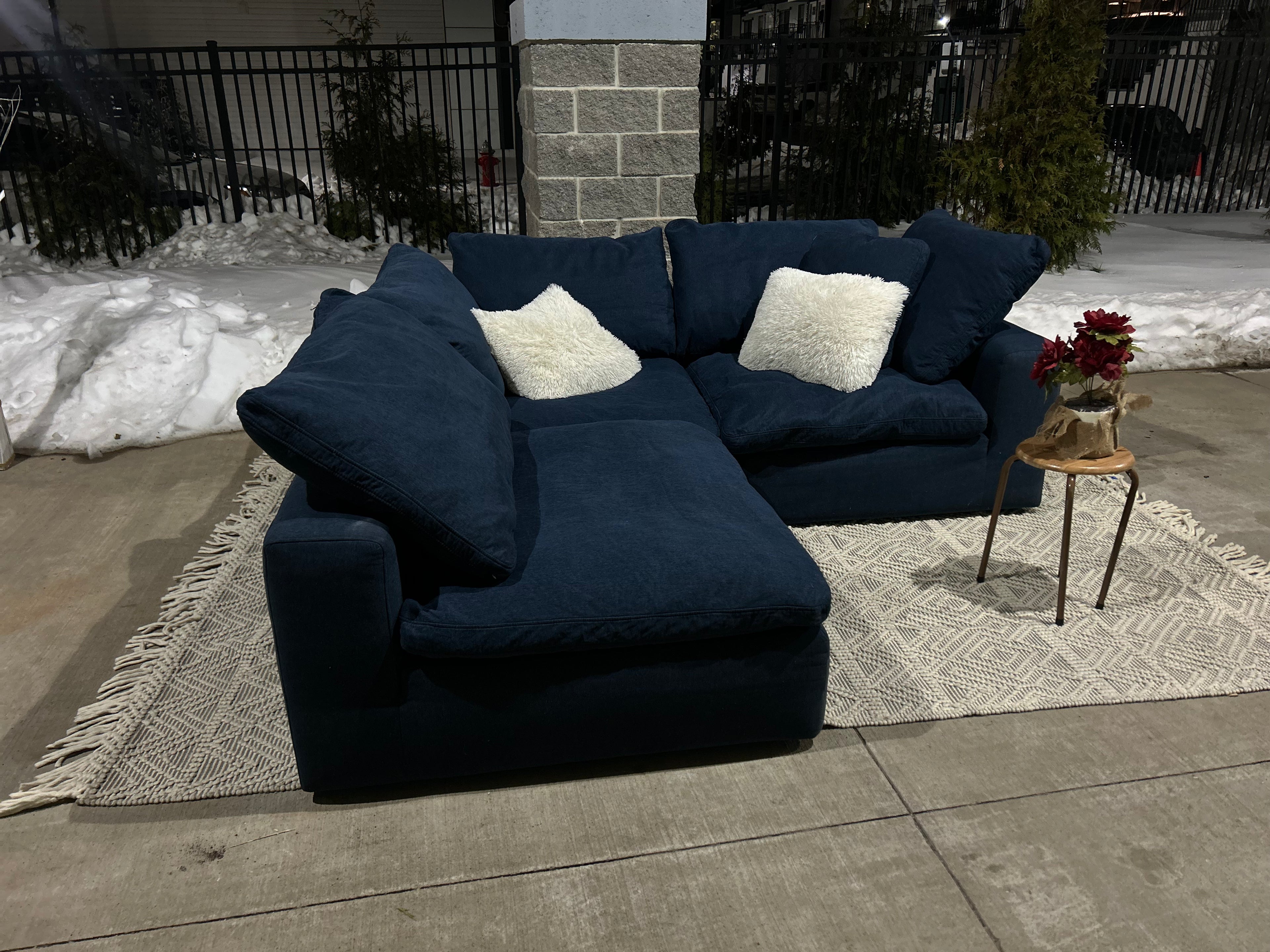 Dream Navy 131'' 3 Piece Modular Sofa with 2 Corners, 1 Armless Chair