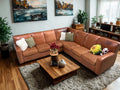 Crate & Barrel 3pc Leather Sectional