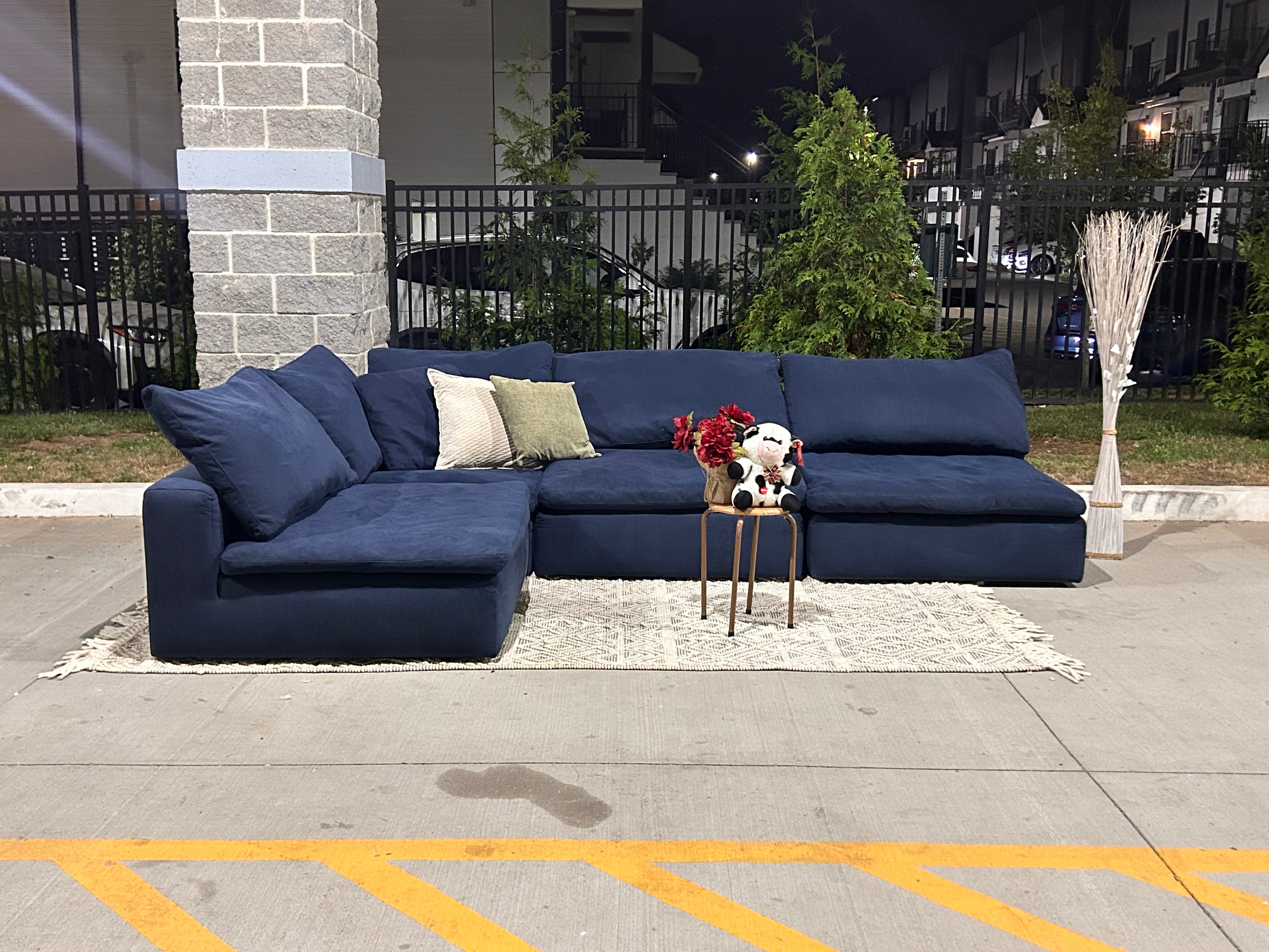 Dream Navy blue modular 4 piece sectional