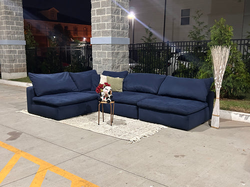 Dream Navy blue modular 4 piece sectional