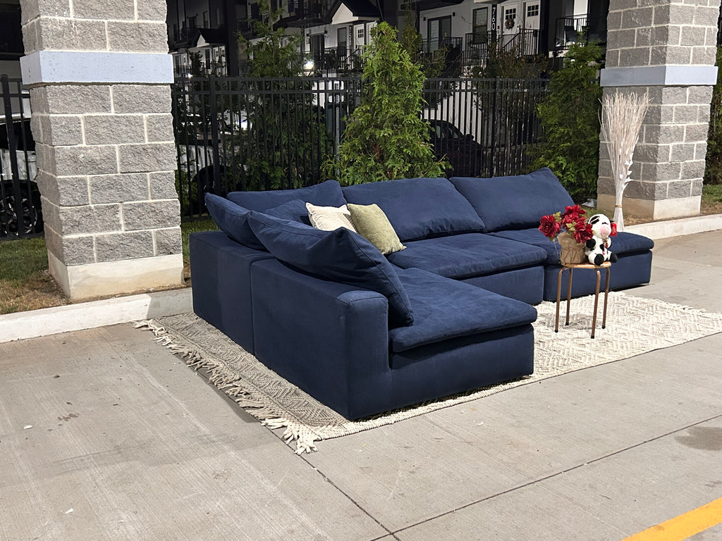 Dream Navy blue modular 4 piece sectional
