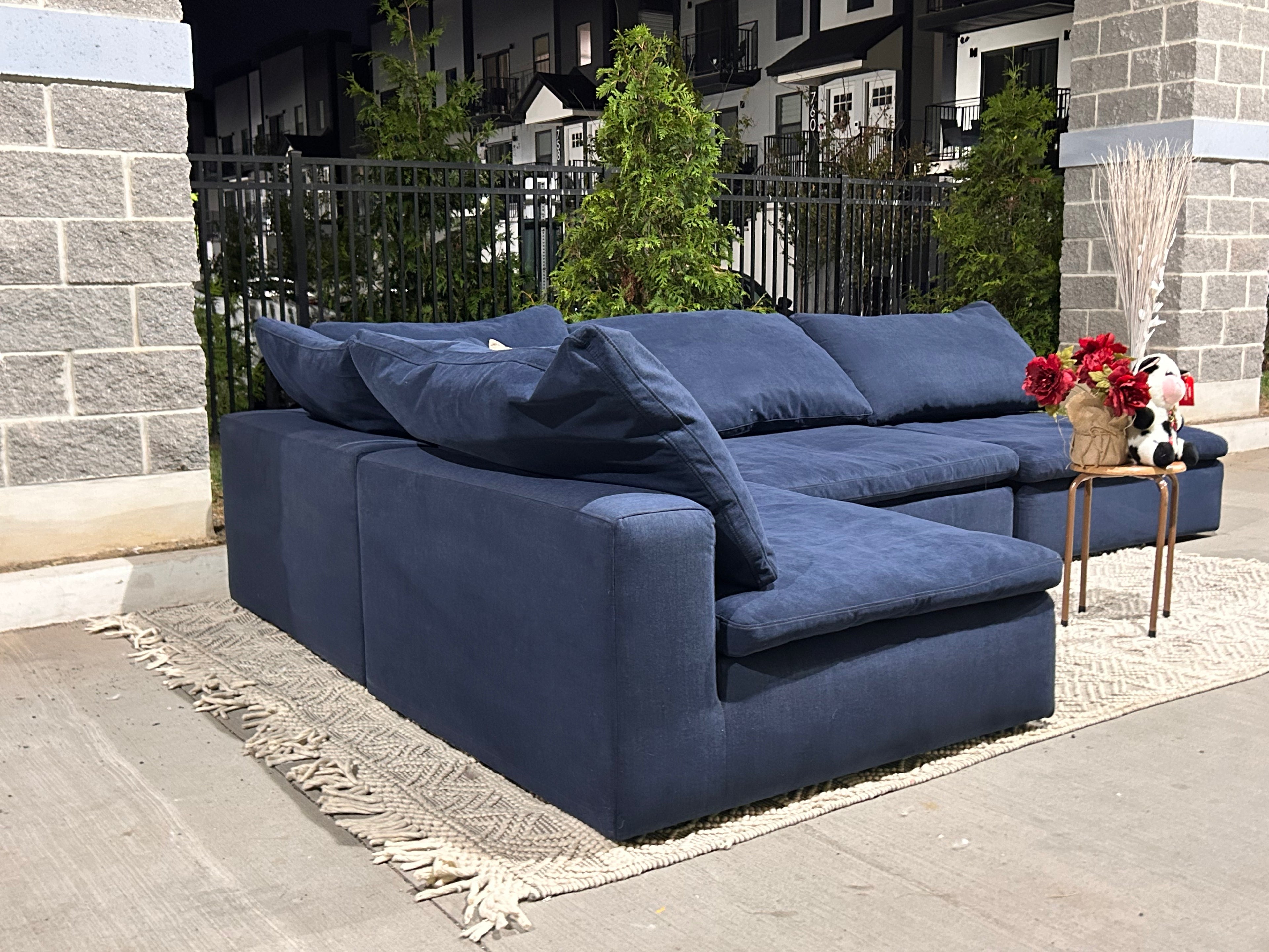 Dream Navy blue modular 4 piece sectional