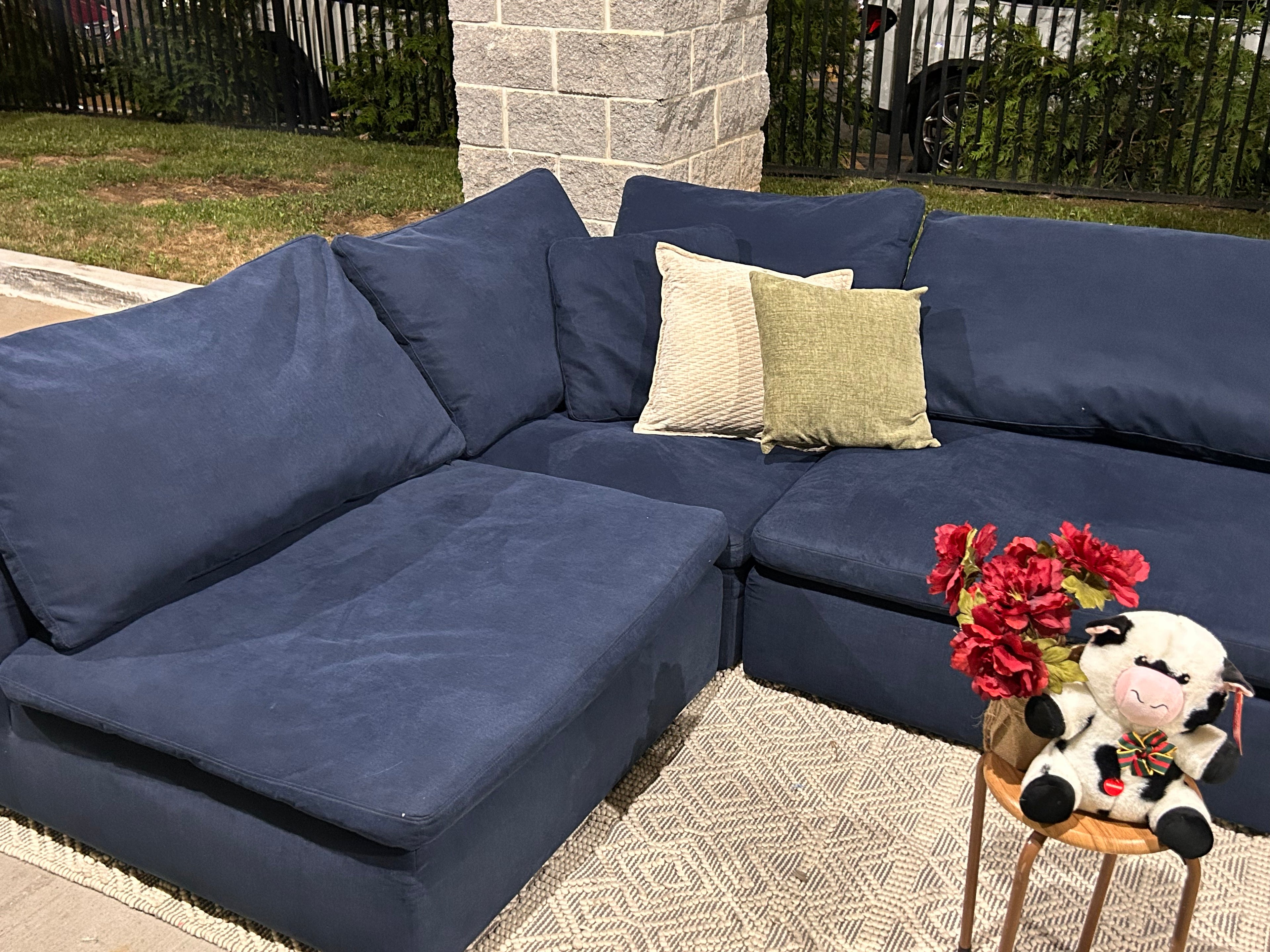 Dream Navy blue modular 4 piece sectional
