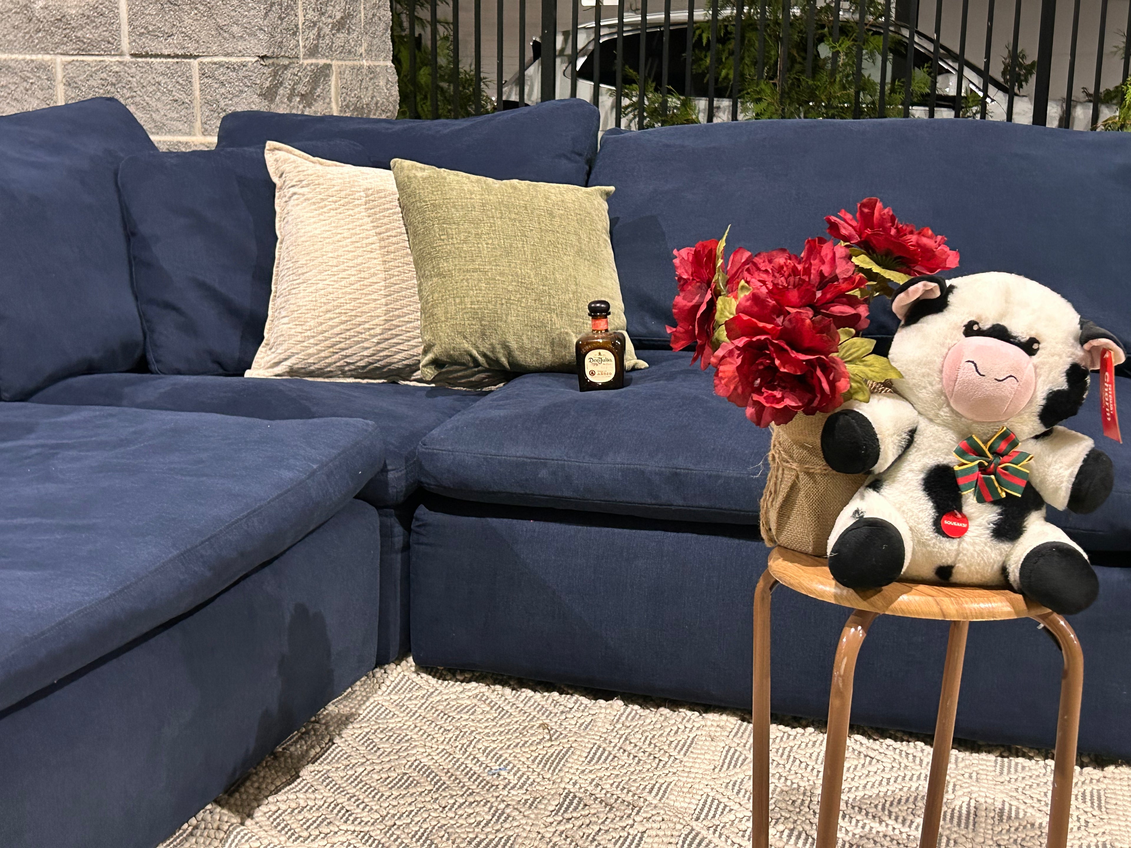 Dream Navy blue modular 4 piece sectional