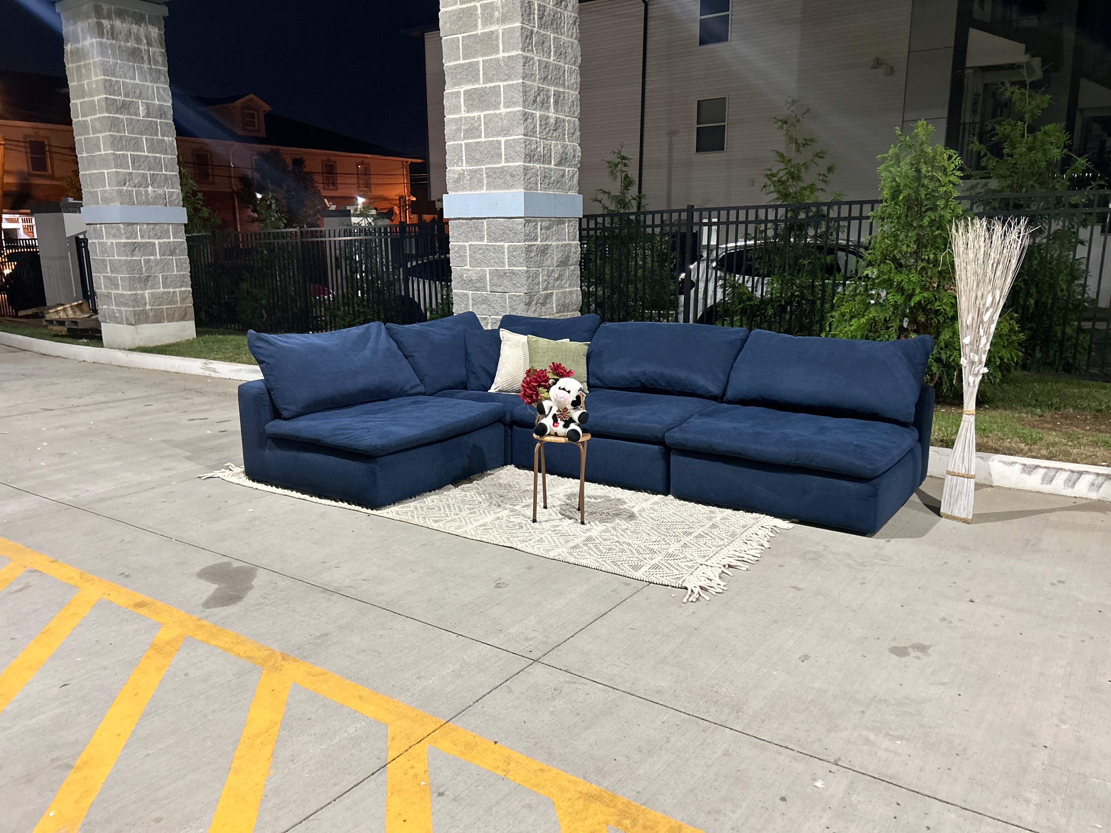 Dream Navy blue modular 4 piece sectional