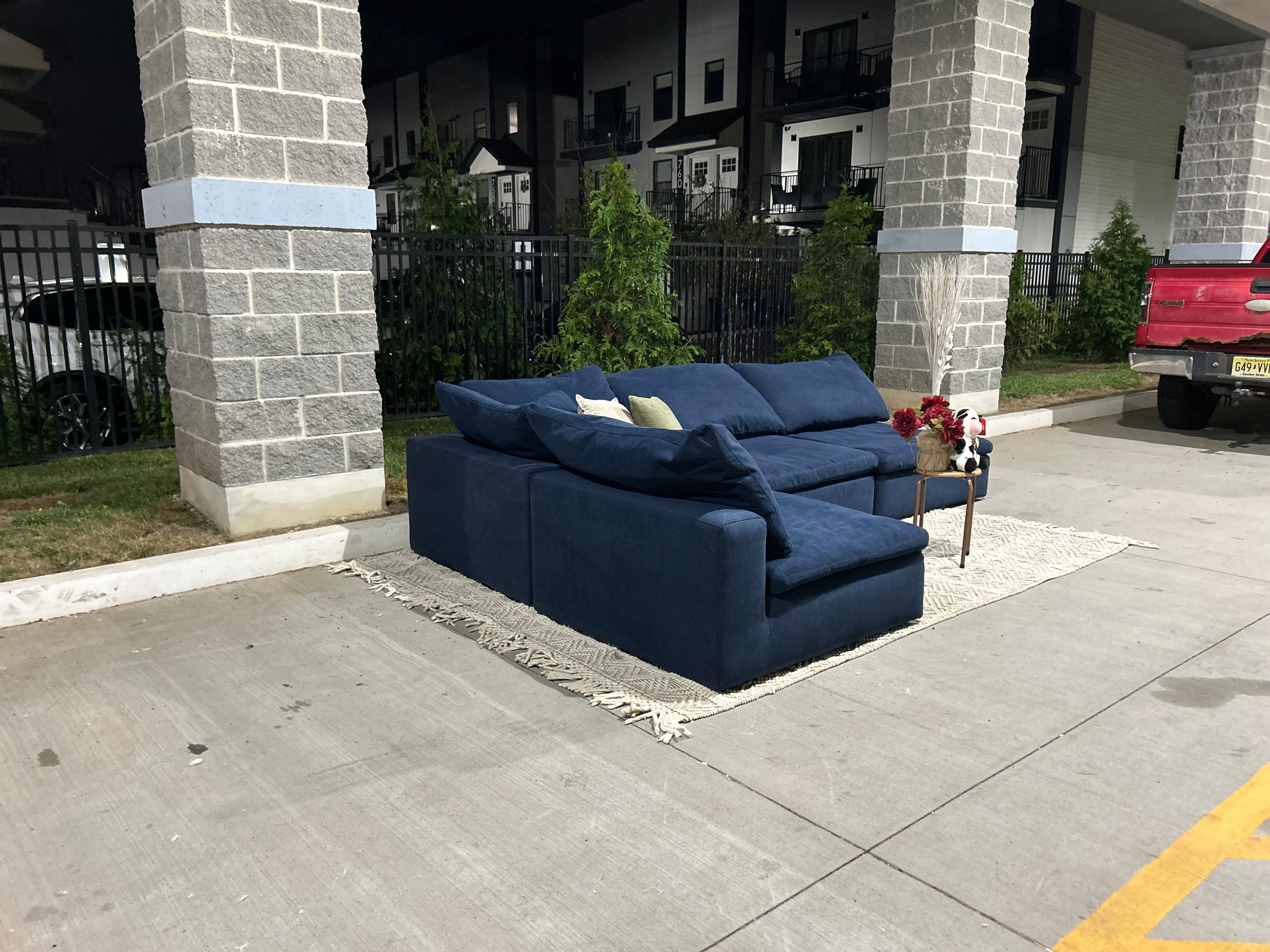 Dream Navy blue modular 4 piece sectional